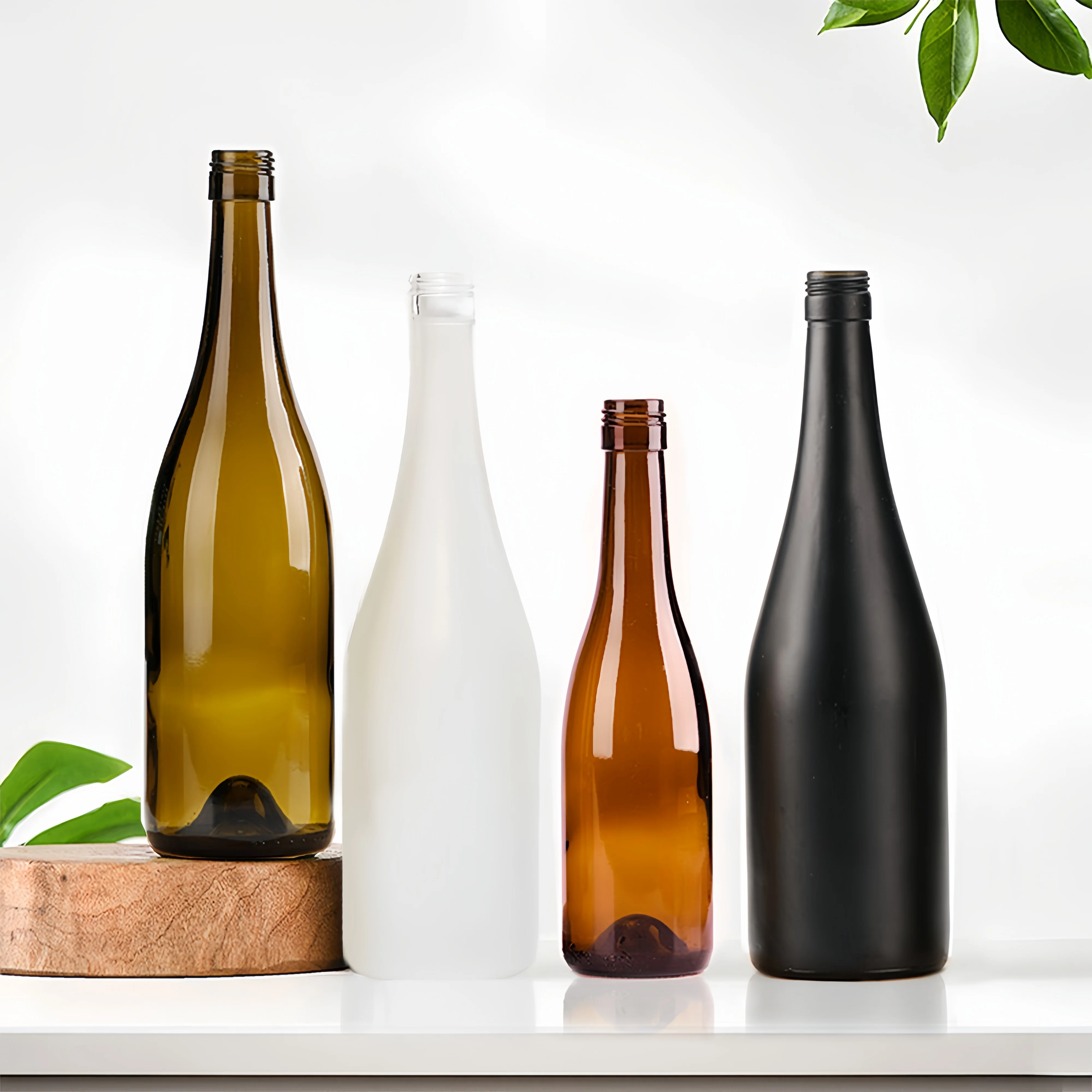 Wholesale 500ml 750ml red wine bottle dark green empty luxury manufacturers champagne burgundy empty wine glass bottles.