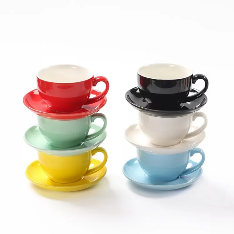
Factory manufacturers wholesale reusable embossed Small porcelain ceramic cappuccino latte mug cafe coffee tea cup sets 
