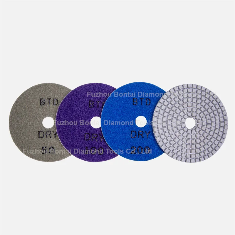 4 Inch concrete polishing pads for granite quartz marble stone 100mm diamond dry polishing tool