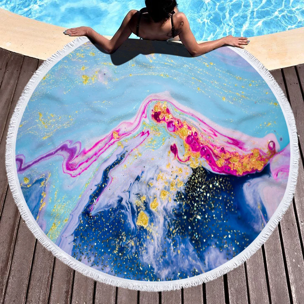 China factory round beach towels Cost price printed beach towel Hot sale sand free beach towel