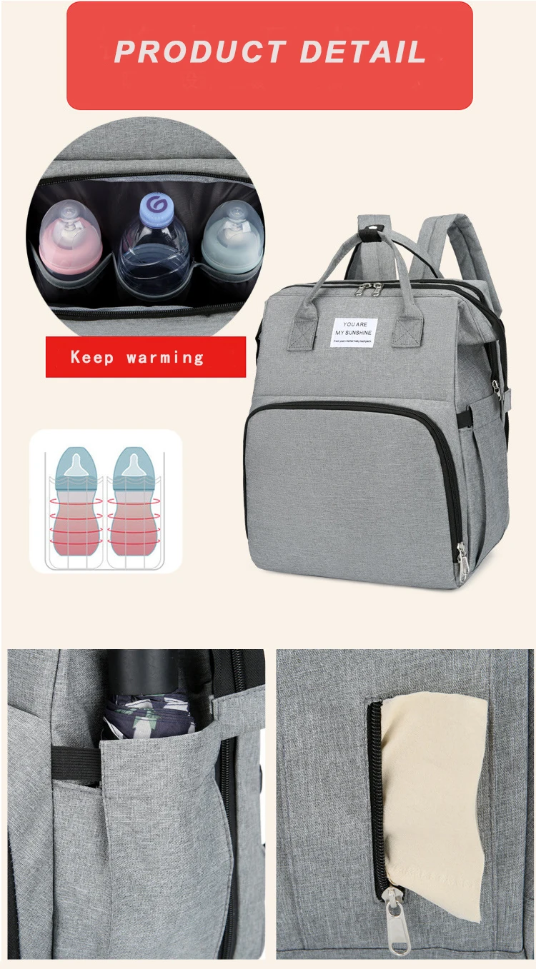 Folding  Multifunctional Diaper Bed Crib Waterproof  Stroller baby Nappy Backpack Bag with Bassinet for baby and mommy mothers