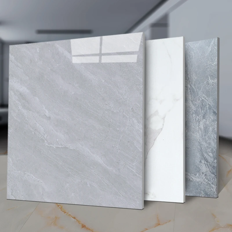 High Gloss Flooring Luxury Marble Tile Effect Surface UV Curing Coating Vinyl Flooring Waterproof Marble Flooring Sticker