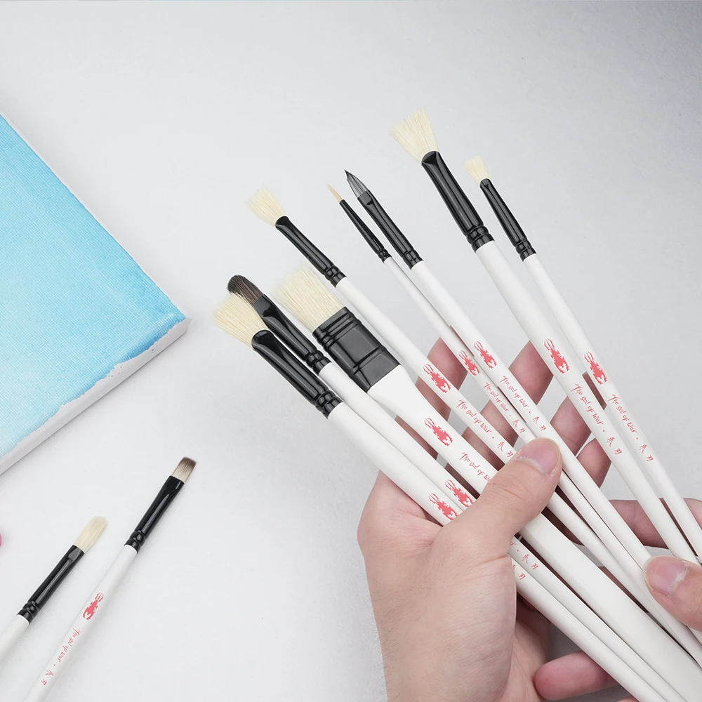Premium brush set for acrylic oil watercolor face painting Custom Logo paint brush Professional brush set for acrylic watercolor
