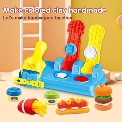 Hamburger machine color mud set for Kids Girls Boys Gift with 6 Compound Multi Colors Dough Pack of 22Pcs