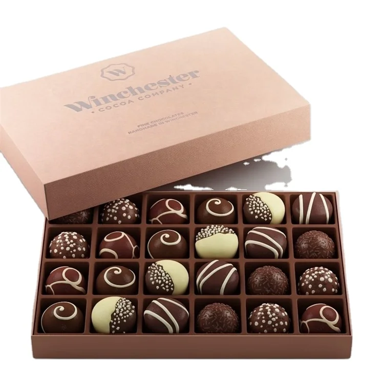 China Factory Price Food Grade Cardboard Round Textured Chocolate Box With Tray