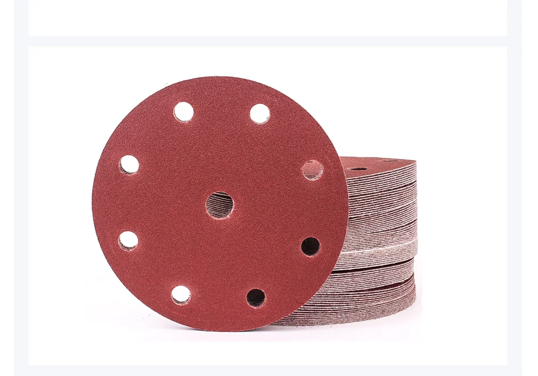 Abrasive Sanding Disc 150mm 6 Inch Red 8+1 Holes Sanding Disc Round Sanding Disc for Polishing