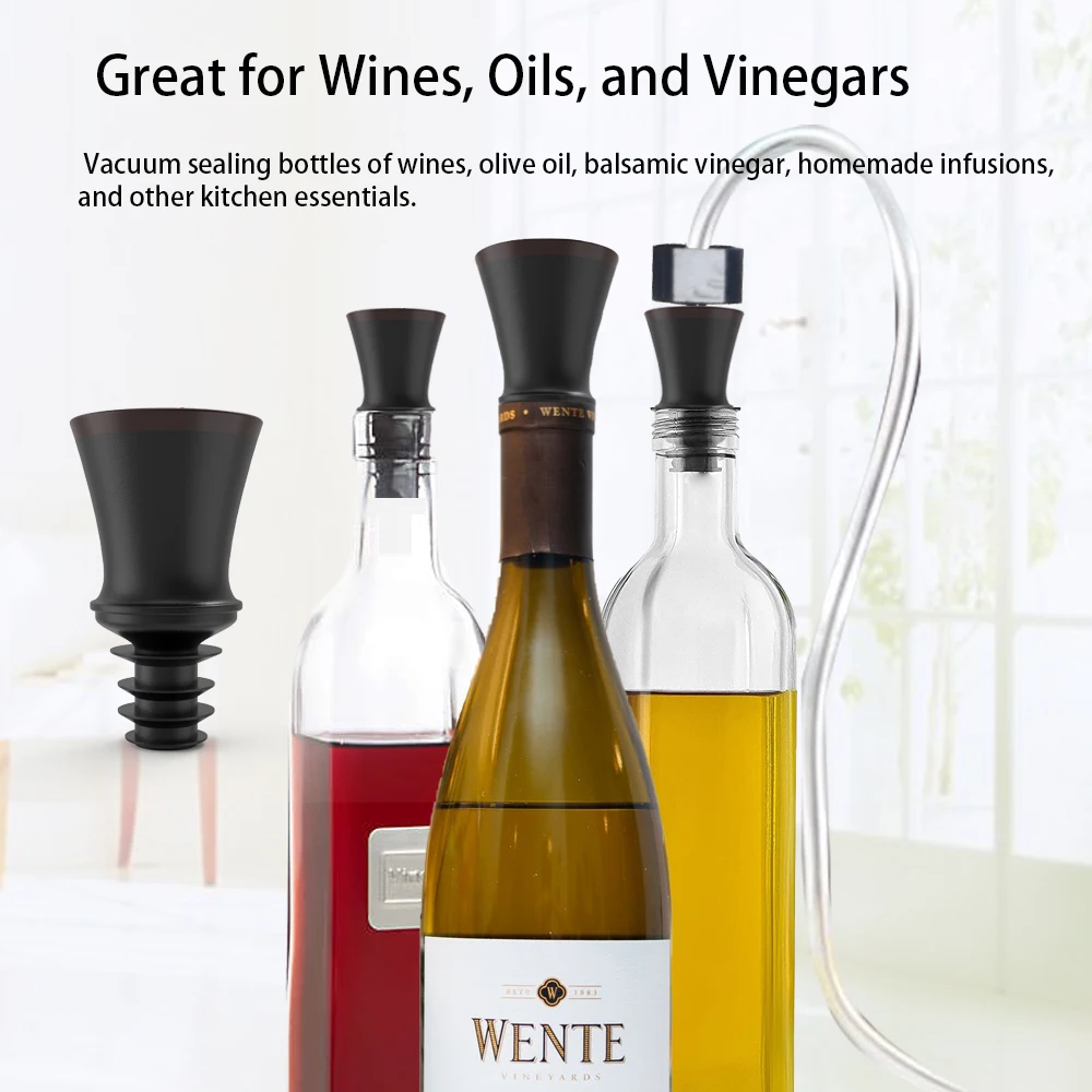 High Quality Date Markers Household Saver Reusable Washable Remove Air Vacuum Food Grade Silicone Rubber Wine Bottle Stopper