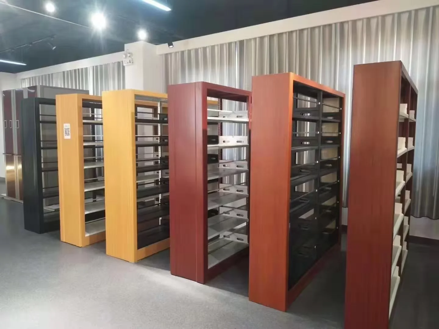 Super quality school library furniture bookshelves flat pack iron bookcase Shelving metal bookshelf steel book shelves