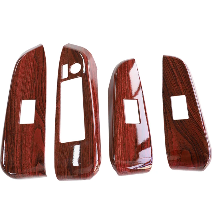 Chrome Interior Accessories Yellow Peach Wood car interior accessories Door Lock Panel Cover Trim For High lander