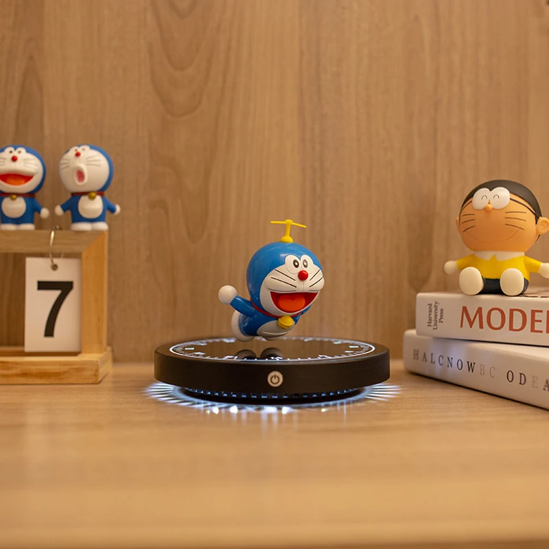 Best selling christmas cool gift magnetic levitation floating OEM Doraemon super heros spiderman toy anime figure action