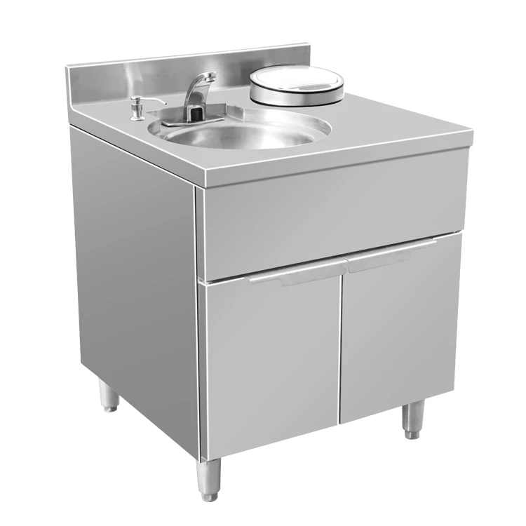 Stainless steel kitchen sink with double door cabinetry single bowl wash basin bathroom wash basin