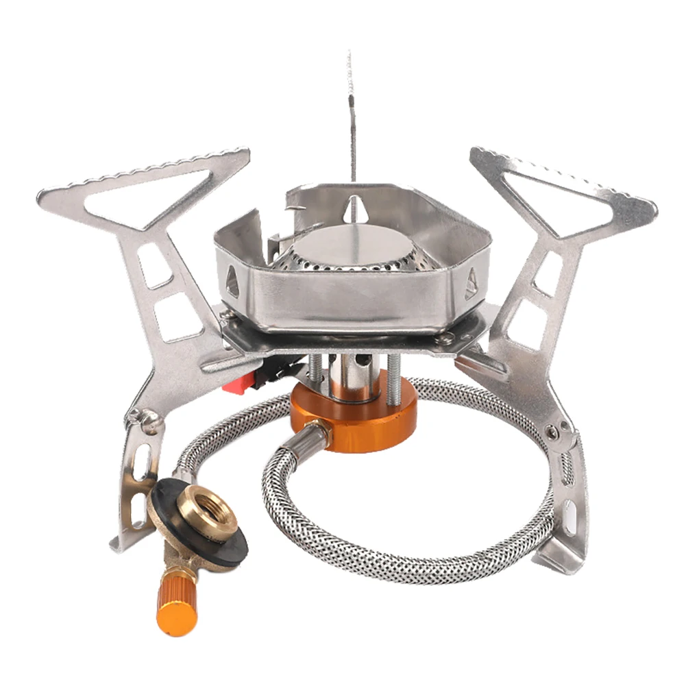 
Camping gas stove outdoor folding gas stove portable hiking cracked stoves 3500w for picnic 