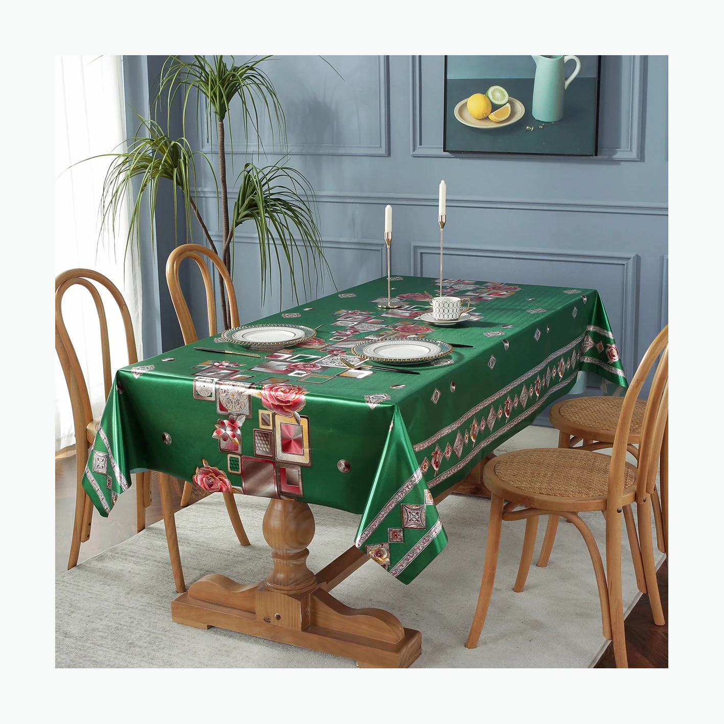 Waterproof Oil-proof Christmas Nonwoven  table cloth Logo