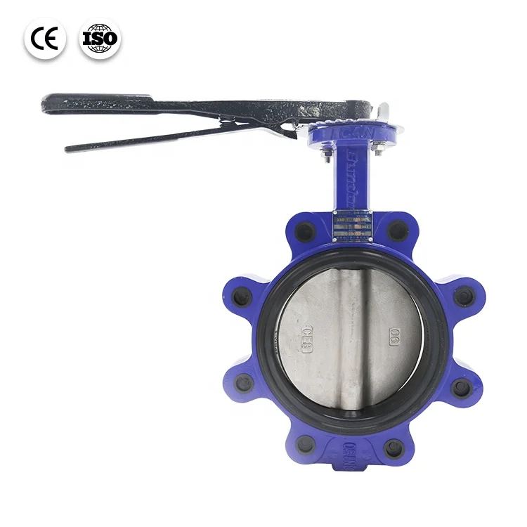 Bundor 4 inch ANSI ductile iron disc PN16 lever lug type butterfly valve