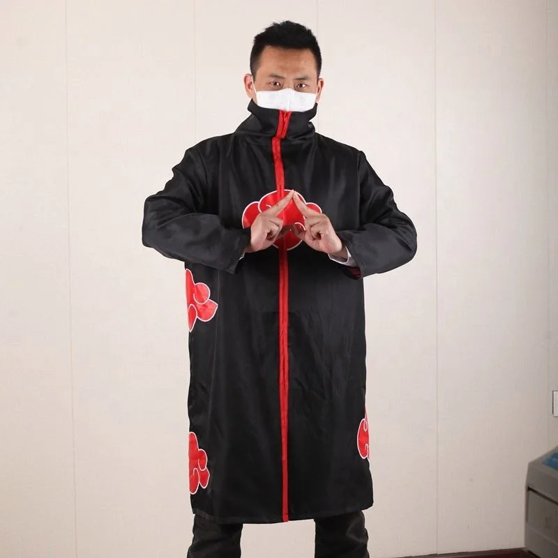 Japan anime cosplay jacket uchiha trench comics akatsuki ninj akatsuki costume windbreaker cape narut0 cloak for adults kids