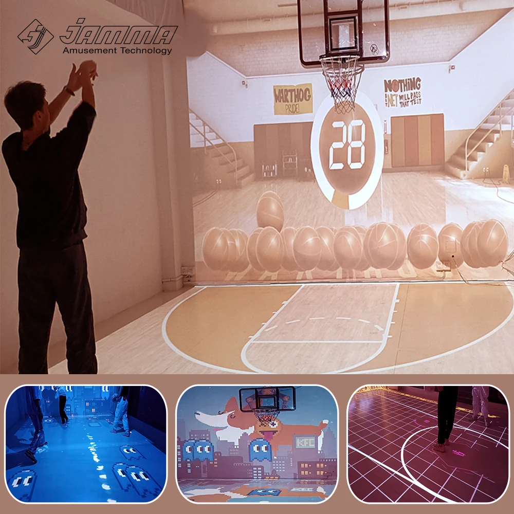 Latest AR holographic basketball games Indoor Sport Simulator Interactive hologram projector simulator amusement park gym center