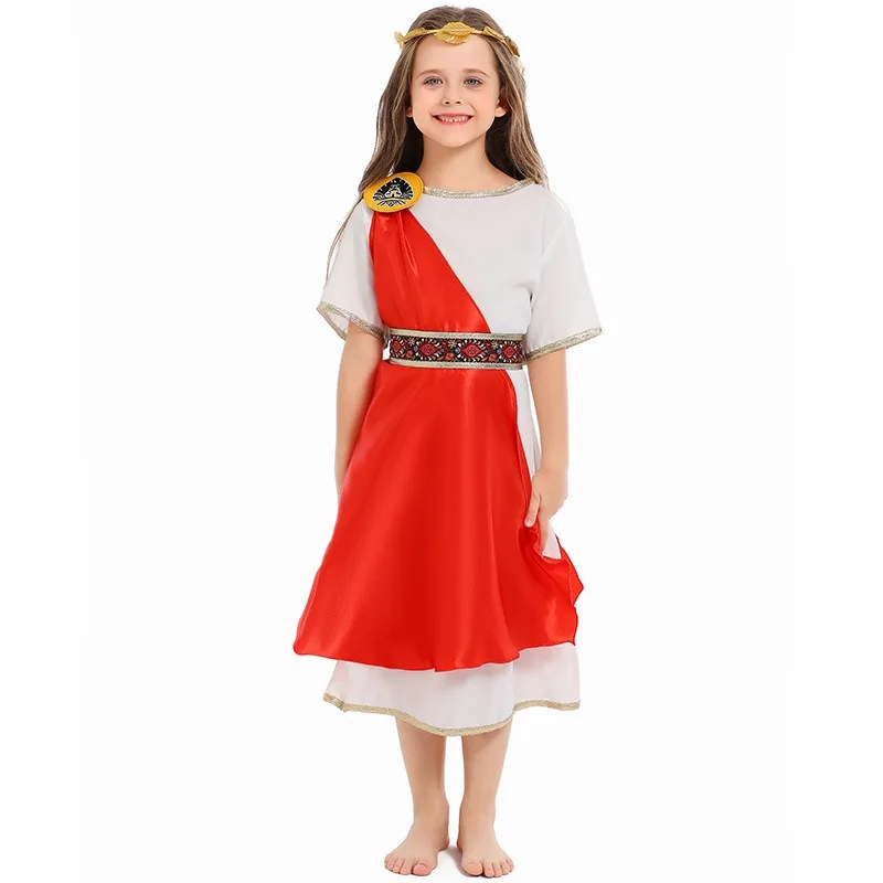Girls Kids Athena Goddess Costume Greek Goddess Costume With Headband
