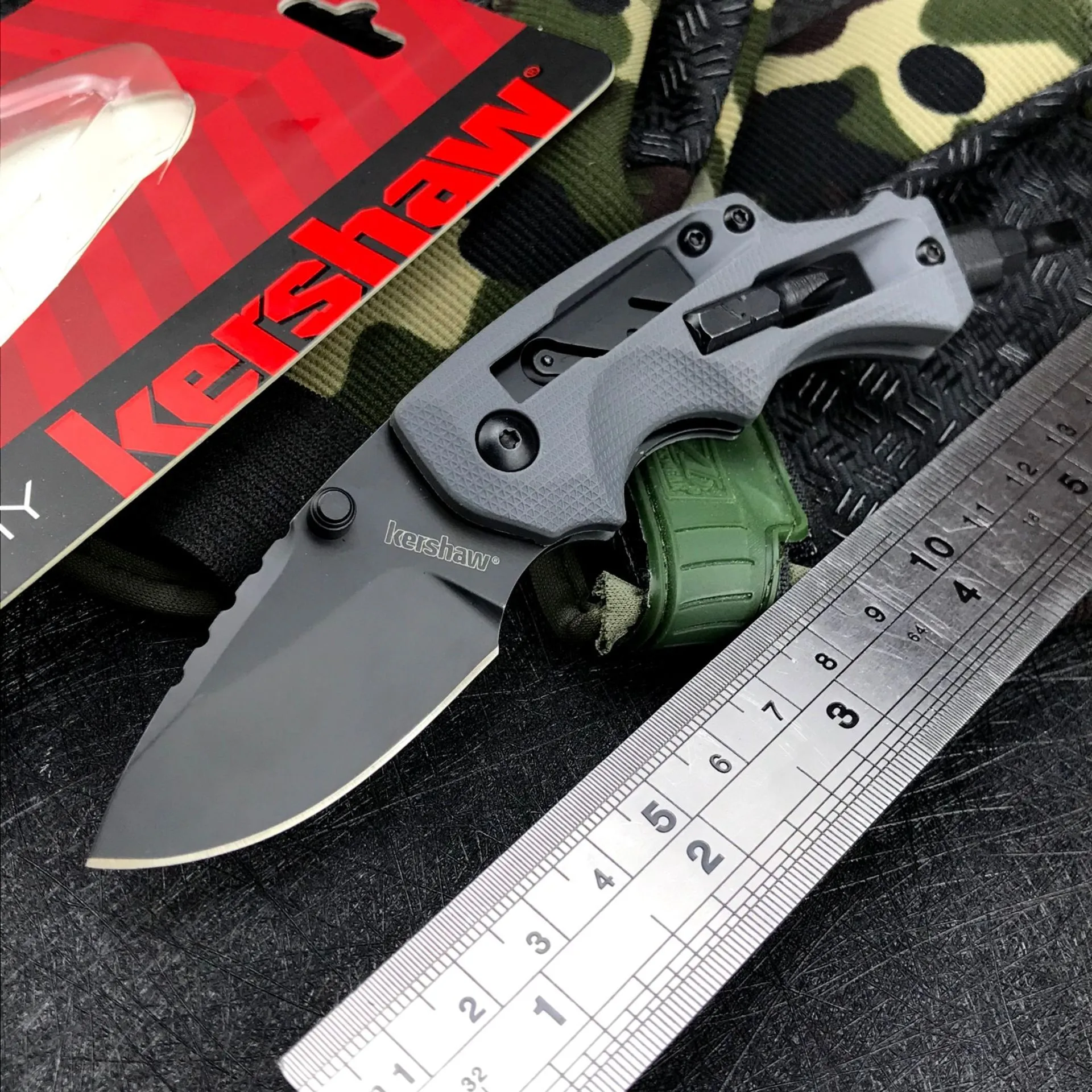 Kershaw 8720 Outdoor camping survival multipurpose bike folding knife with screw bottle opener