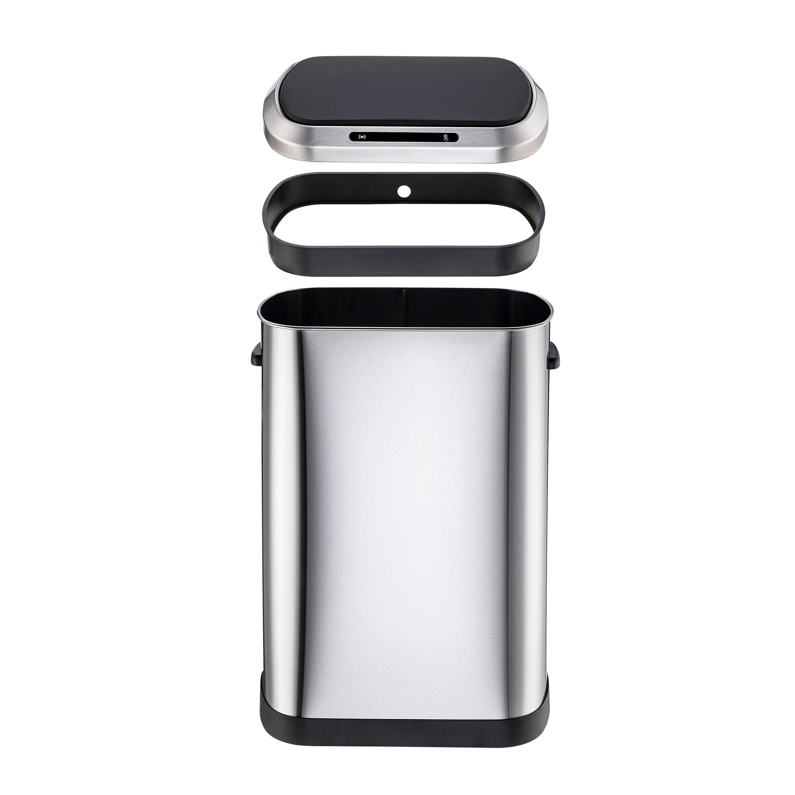 New Design Stainless Steel Dustbin 50 Liter Hotel Metal Intelligent Garbage Bin Touchless Smart Bin