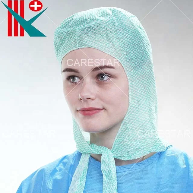 
Surgical Balaclava Cap / Disposable Spunlace Ninja Hood Tie-on 