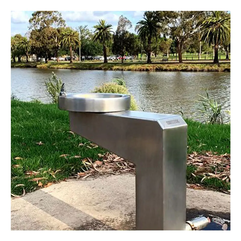 Stainless Steel Outdoor Freestanding double basin drinking water fountain