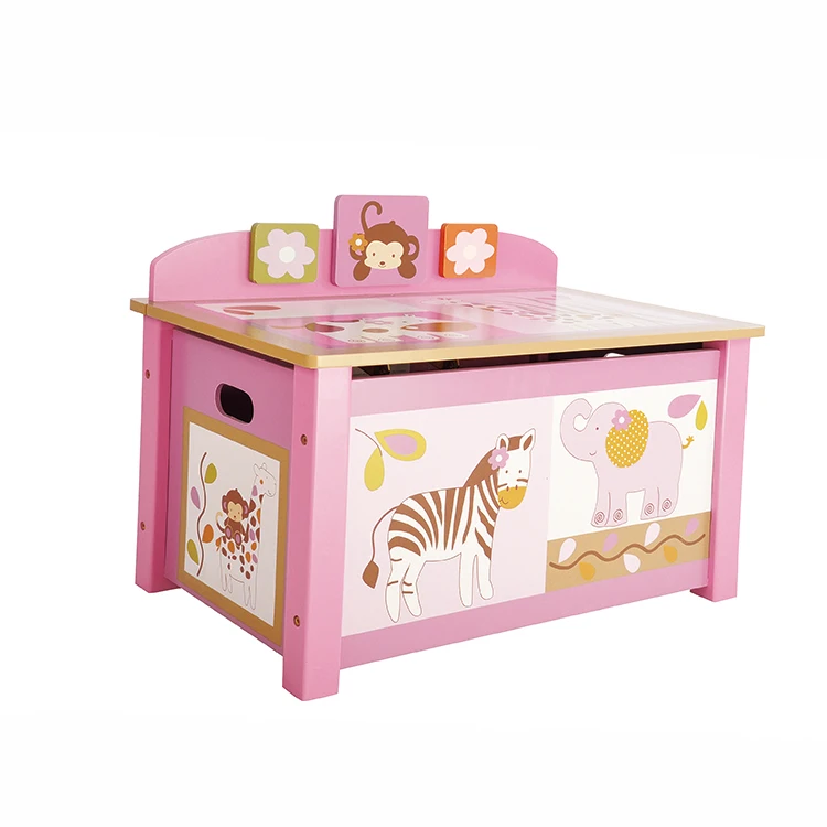 Factory manufacture various new design wooden toy box storage for kids