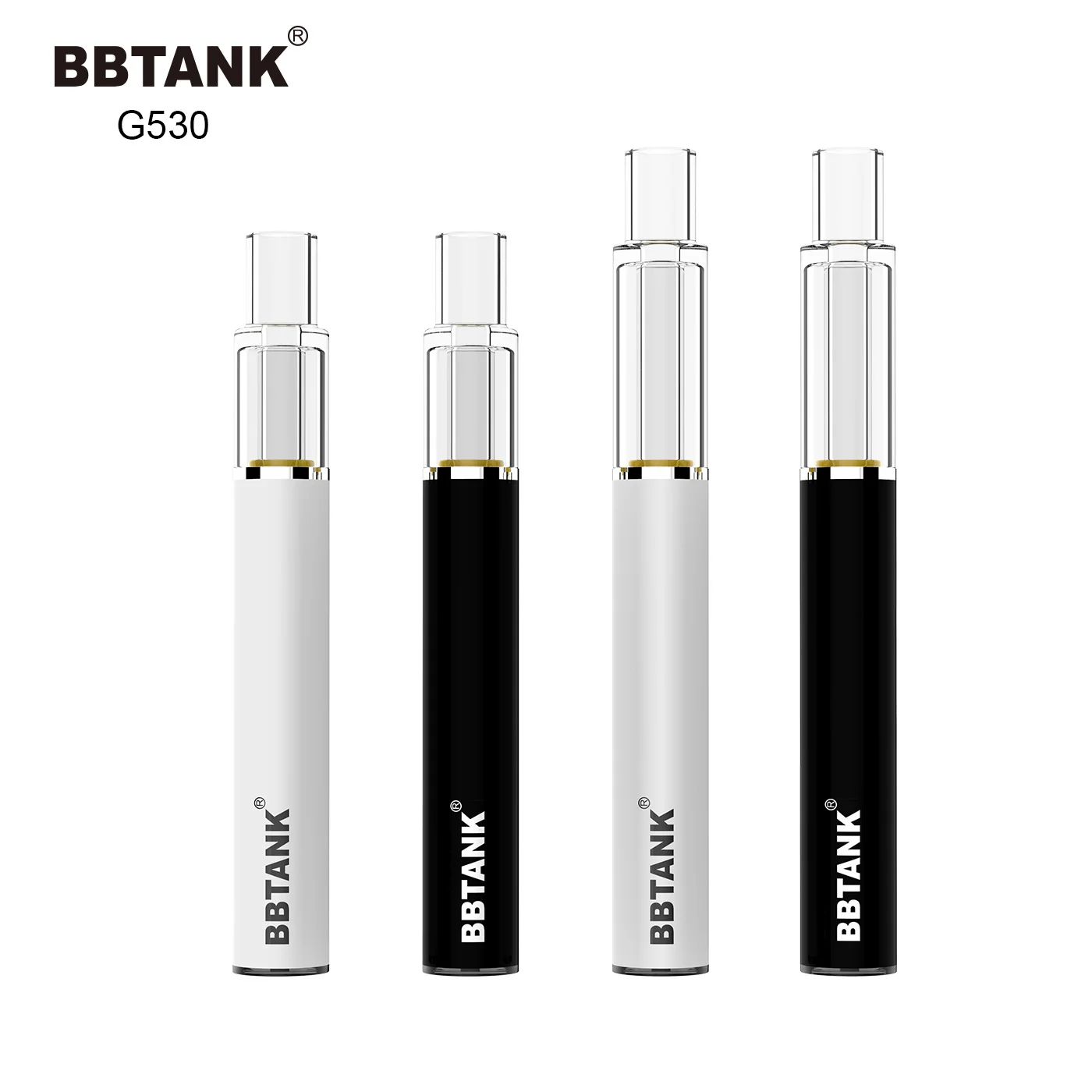 BBTANK G530 оптовая продажа 0,5 мл 1,0 мл CBD масляные вапорайзеры капсулы толстое масло перезаряжаемая ручка испарителя