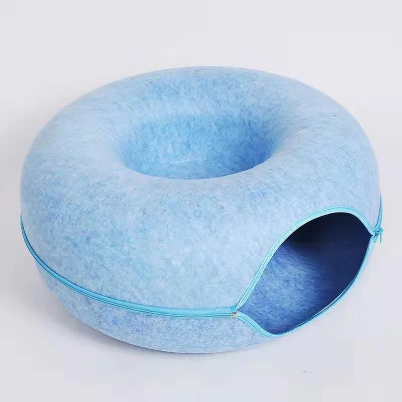 Wholesale Felt Cat Nest Donut Tunnel Cat Shelter All Seasons Universal Semi-enclosed Removable Pet Cat Nest