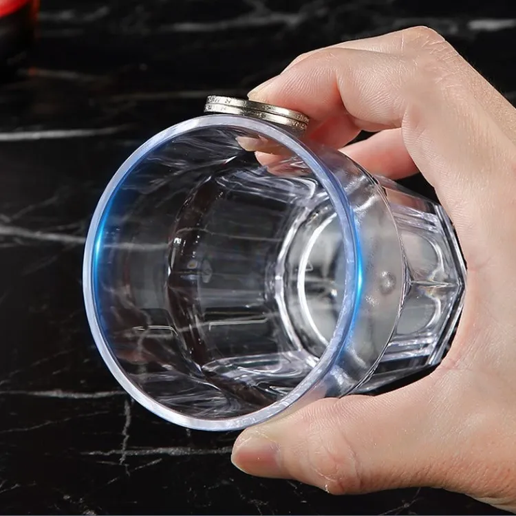 High quality acrylic cup drinkware transparent plastic beer mug anti-drop octagonal cup
