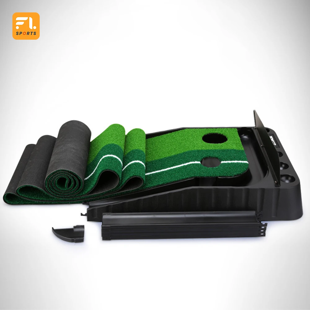 Indoor Golf Putting Mat with Auto Ball Return Golf Practice Mat Easy to store Golf Track Mat