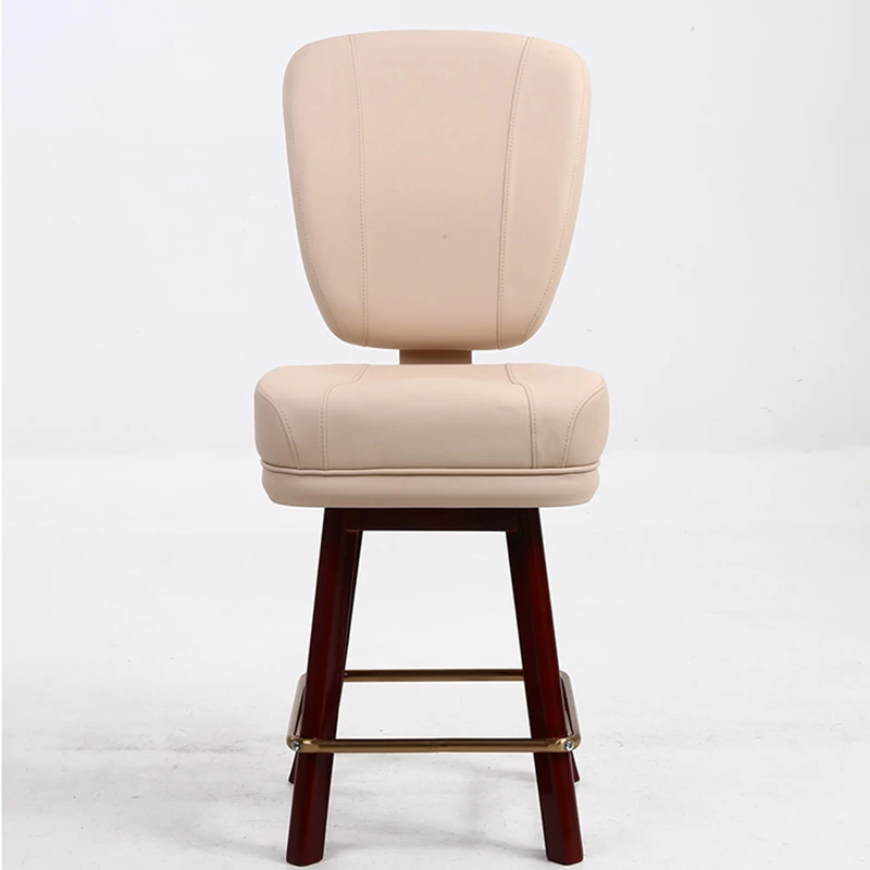 Excellent Manufacturer Casino Furniture Wood Rice White Thick Textured Leather Fixed Poker Chairs