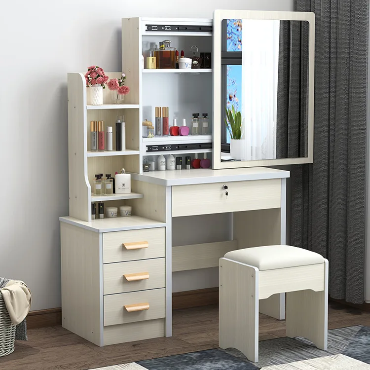 furniture ladies simple nordic design custom cheap hair makeup dressing table and chair bedroom modern vanity dresser mirror