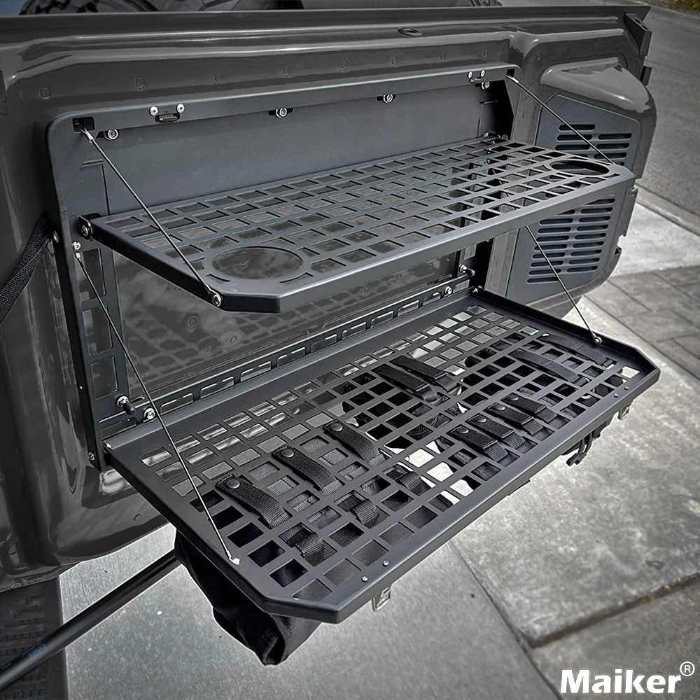 Maiker Double Tailgate Table For Ford Bronco Manufacture Accessories 4x4 Offroad Rear Door Frame Table For Bronco