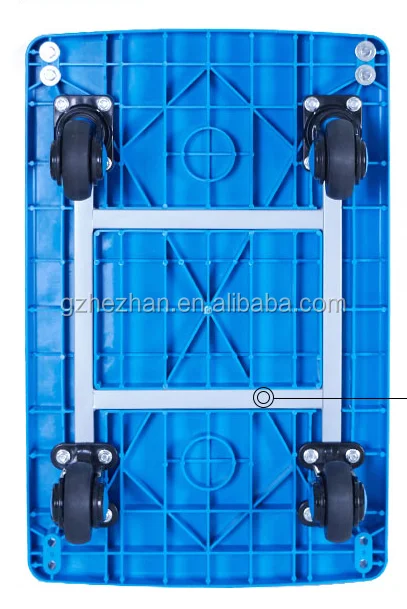 
Warehouse Folding Luggage Cart Luggage Trolley Hand Platform Cart Rolling Flatbed Cart Push Dolly for Loading 