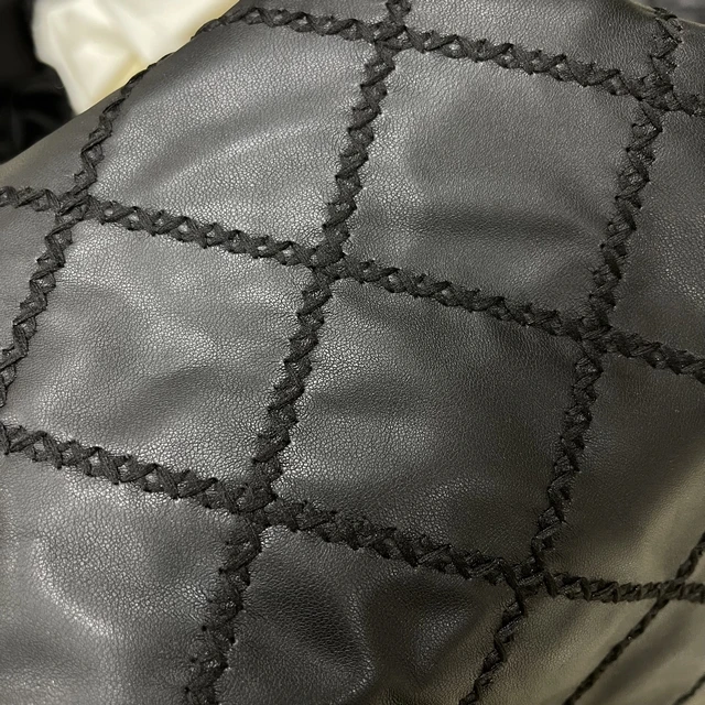 High Quality Luxury Black PU Leather Floral Laer-cut Embroidery Lace Fabric for Dress