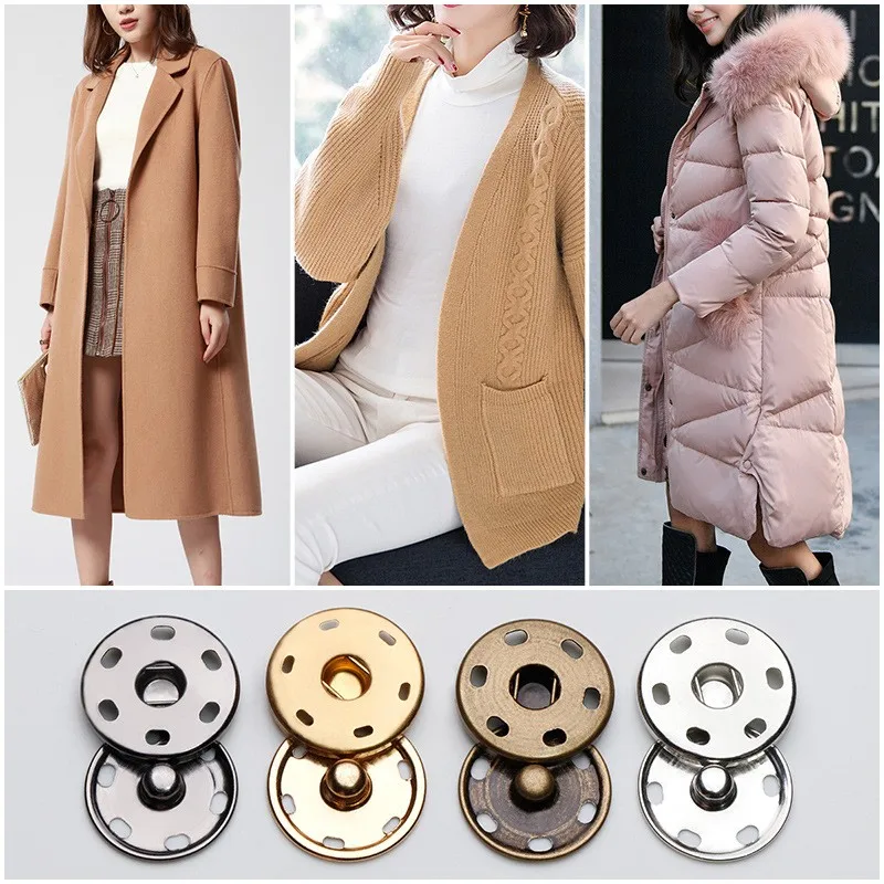 1000 sets Snap Button Kit - Multi color Multi Size Snap on Buttons for Sewing Clothing Leather Crafting Silver Color