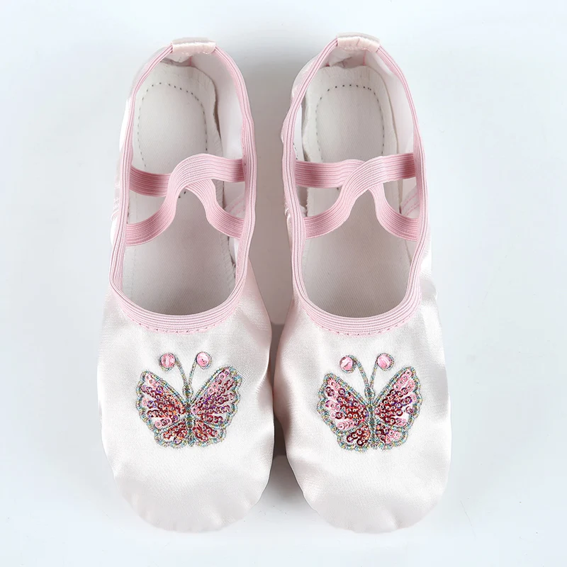
Chinese professional manufacturer Satin shoes with soft soles cat claws for children girl ballet shoes 