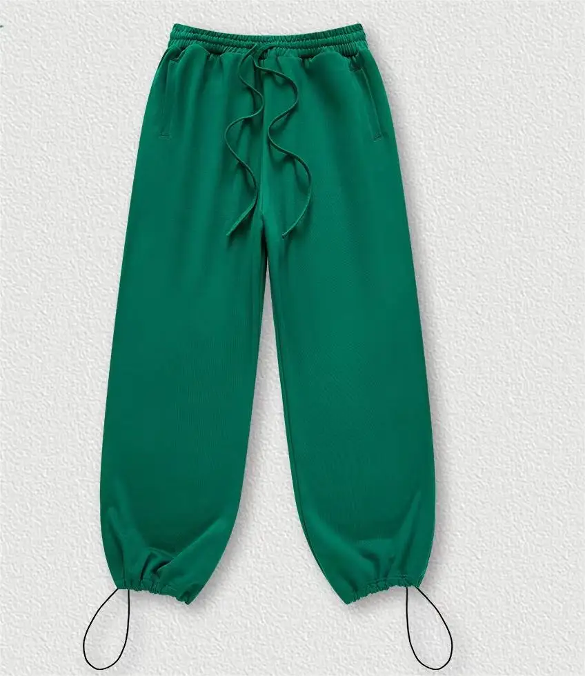 High Quality Custom Bottom Drawstring Cotton Baggy oversized street parachute pants men