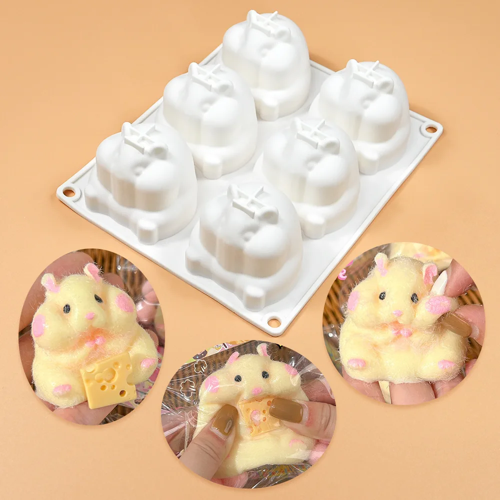 Online Bestsell 6 Consecutive Non-Stick Cake Tart Molds Silicone Mousse Rabbit Cake Molds DIY White Cake Templates Baking Tools