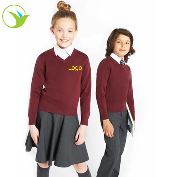 
USA style autumn students clothes long sleeve school children formal white shirts School Uniform pullover Sweaters 
