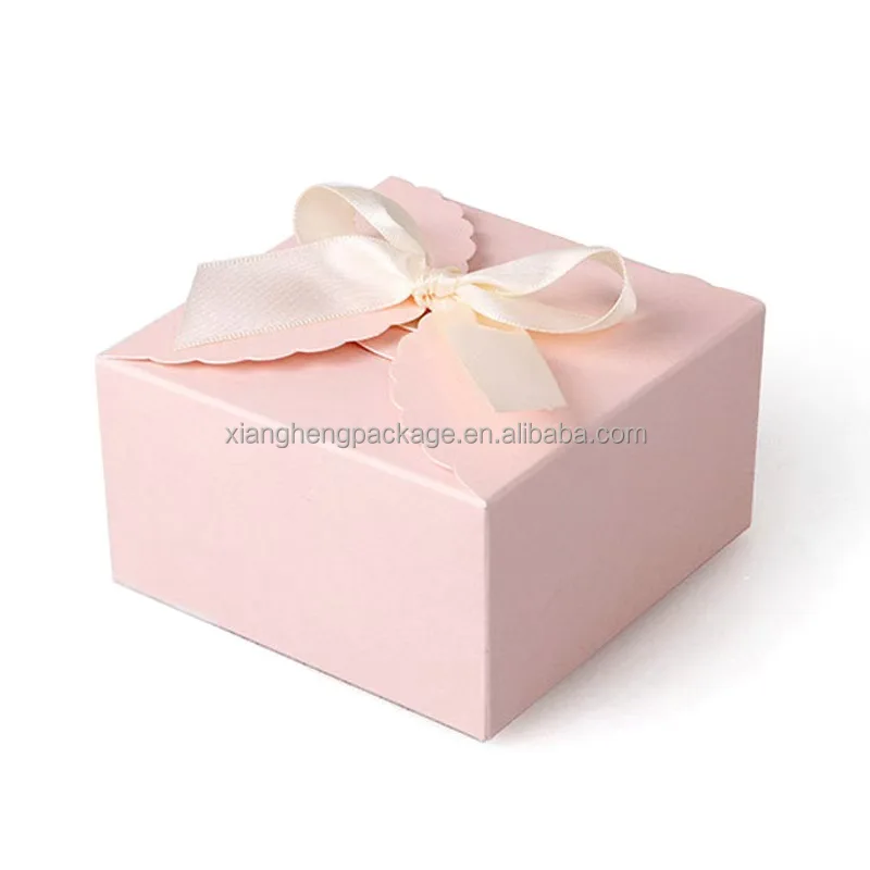 Xiang heng pure color simple square handmade folding bag box spot pink candy gift white card color small paper box