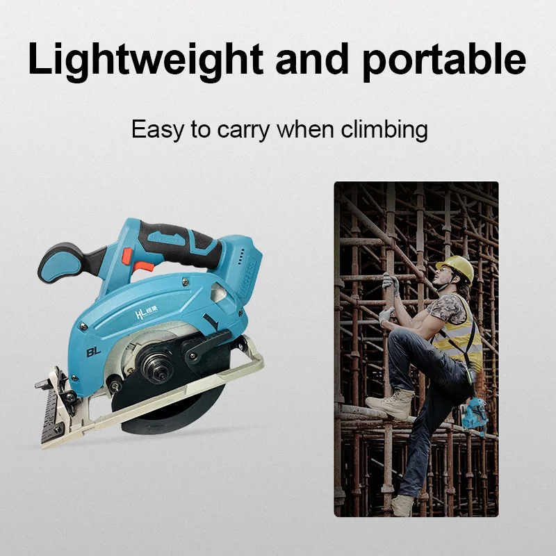 HENGLAI Battery Saw Machine Electric Circular Saw New Model 21V 165mm Cordless Brushless Motor Circular Saw