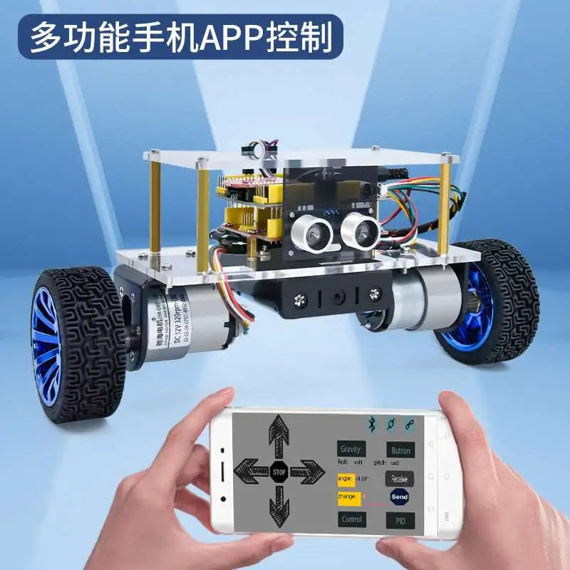 2WD Self-Balancing Robot Smart Car WiFi Camera Android iOS APP Control Kit for Arduino STEM RC Obstacle Avoidance Follower Toys