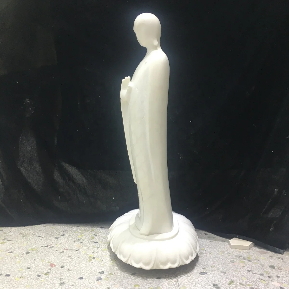 Low price sales High end Hand carved pure white marble indoor decorative peaceful Buddha abstract statue
