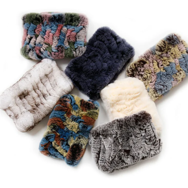 Top Quality Ladies Fashion Winter Thermal Rex Rabbit Fur Neck Scarfs For Women