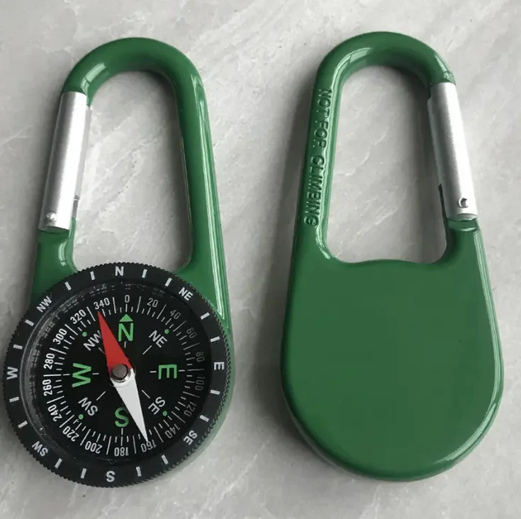 New Zinc Alloy Carabiner Compass Outdoor keychain compass climbing hiking