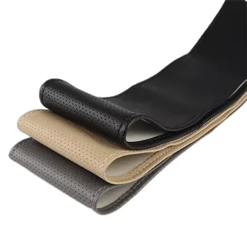 PU anti sweat car steering wheel cover hand sewn leather steering wheel cover