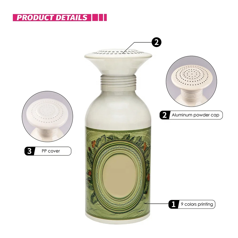 wholesale advanced new design aluminum bottle with screw cap for talc powder