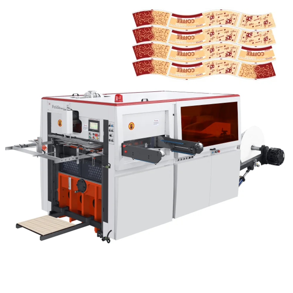 High Speed Automatic Paper Cup Printing And Roll Die Cutting Machine Professional Manufacture  label die cutter slitter machine