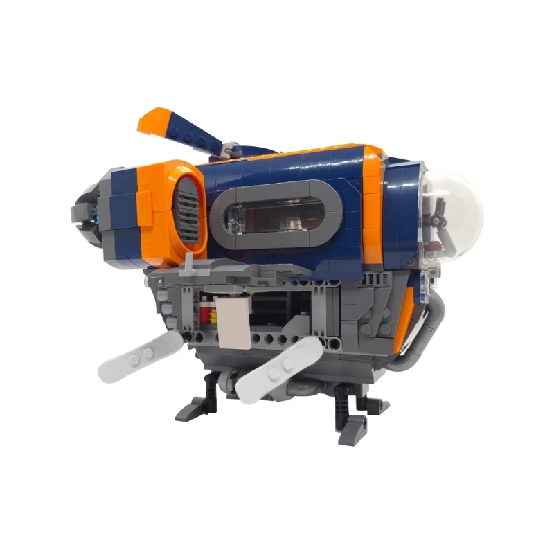 Goldmoc Small Spaceship DIY Bricks Toy MOC-158411 The Blue Fox Model Education Building Blocks Toy Set